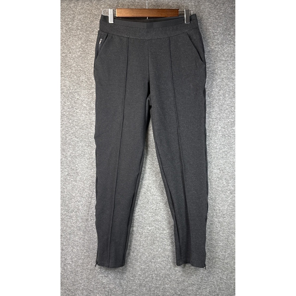 Athleta Venice Heathered Pintuck Pant Charcoal Gray Size XS Pocket Zip Ankle Euc